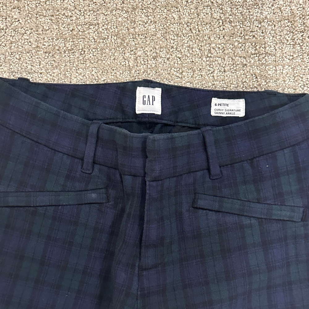 GAP Tartan Trousers in Navy and Green